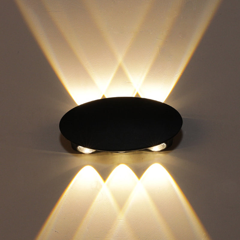 Frendorf | Ellipse/Kurve/Wabennetz Mini Wandleuchte Nordisch Metallic 4/6-Glühbirne Flur LED Wandleuchte in Schwarz