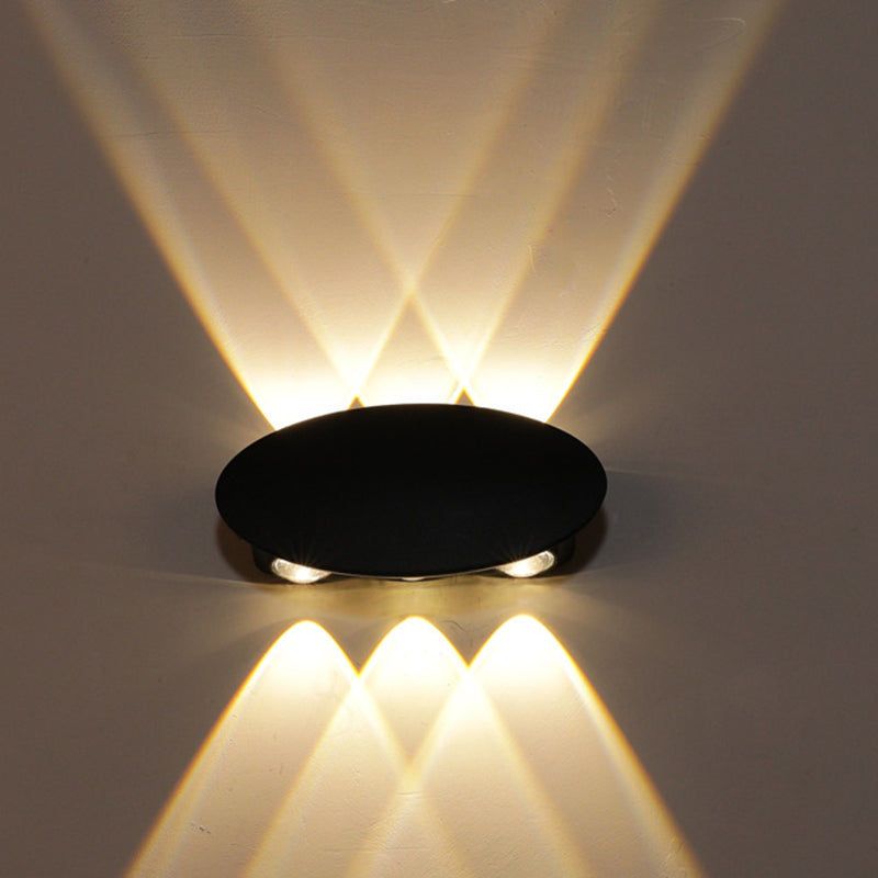 Frendorf | Ellipse/Kurve/Wabennetz Mini Wandleuchte Nordisch Metallic 4/6-Glühbirne Flur LED Wandleuchte in Schwarz