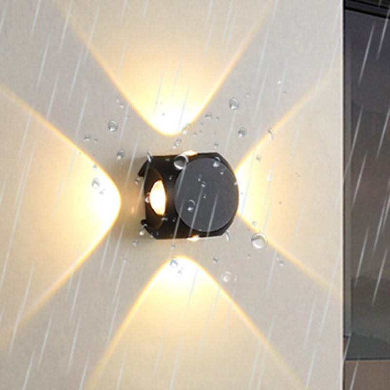 Frendorf | Mini Cube Wand Washer Sconce Nordic Aluminium 2/4-Kopf Wohnzimmer LED Wandlampe in Schwarz/Weiss