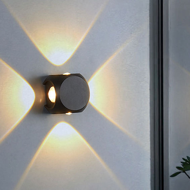 Frendorf | Mini Cube Wand Washer Sconce Nordic Aluminium 2/4-Kopf Wohnzimmer LED Wandlampe in Schwarz/Weiss