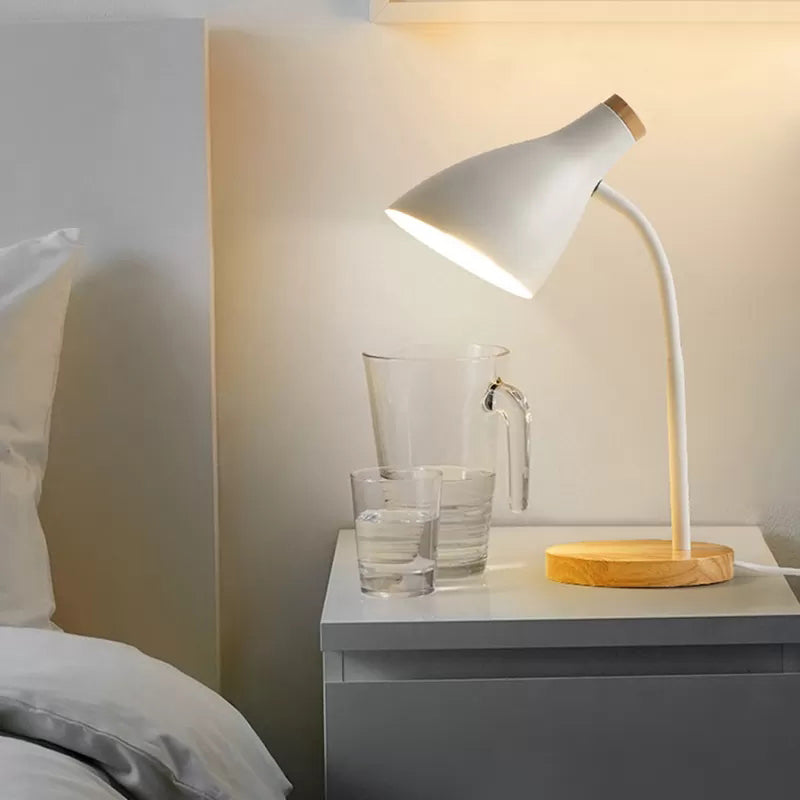 Metall Horn Schirm Leseleuchte Erwachsene Schlafzimmer 1 Glühbirne Nordic Schreibtischlampe mit Stecker-Kabel