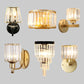 Frendorf | Postmodern 1 Kopf Wandlampe Gold Zylindrisch/Halbe Trommel Wandleuchte mit prismatischem Kristallschirm