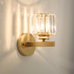 Frendorf | Postmodern 1 Kopf Wandlampe Gold Zylindrisch/Halbe Trommel Wandleuchte mit prismatischem Kristallschirm