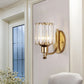 Frendorf | Postmodern 1 Kopf Wandlampe Gold Zylindrisch/Halbe Trommel Wandleuchte mit prismatischem Kristallschirm