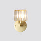 Frendorf | Postmodern 1 Kopf Wandlampe Gold Zylindrisch/Halbe Trommel Wandleuchte mit prismatischem Kristallschirm