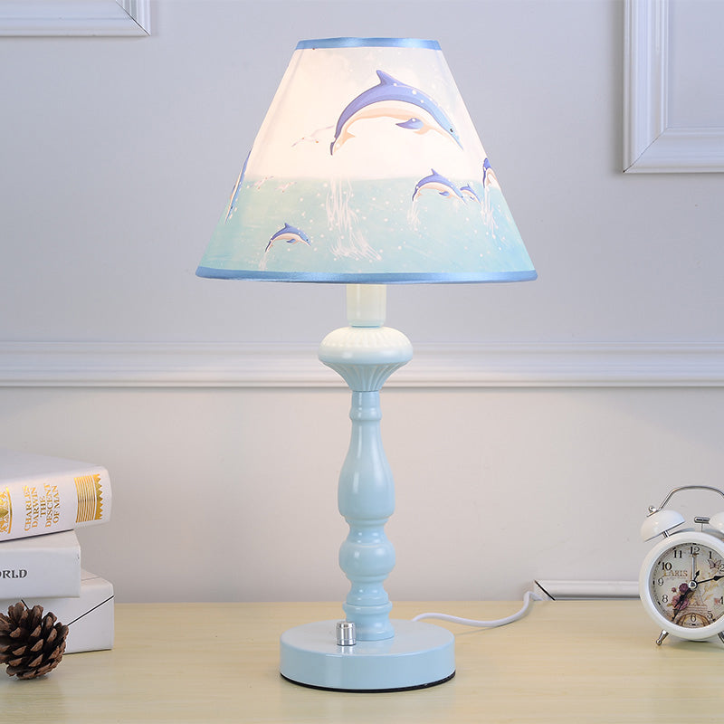 Eine Licht Delfin Schreibtischlampe Zeitgenössische Metall Leseleuchte in Blau für Kinderzimmer
