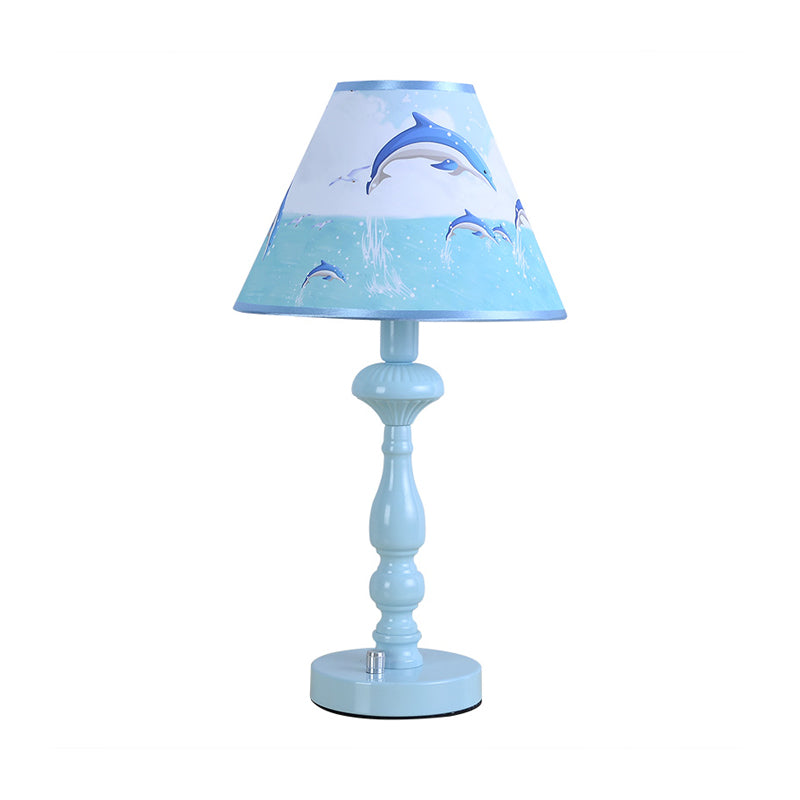 Eine Licht Delfin Schreibtischlampe Zeitgenössische Metall Leseleuchte in Blau für Kinderzimmer