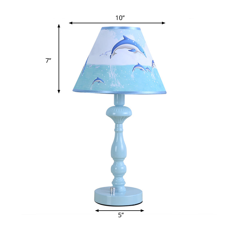 Eine Licht Delfin Schreibtischlampe Zeitgenössische Metall Leseleuchte in Blau für Kinderzimmer