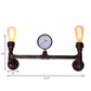 Frendorf | 2-Licht Druckmessgerät Wandmontierte Rohrleuchte Industrielles Wetterbeständiges Kupfermetall-Wandleuchte für Innen, 20,5"/21,5" Breite