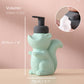Keramischer Seifenspender, Eichhörnchen Schaum-Pumpen Badezimmerflasche, Tierdesign, nachfüllbare wiederverwendbare Lotion-Pumpe für Badezimmer Küche, 510ml/17,2oz