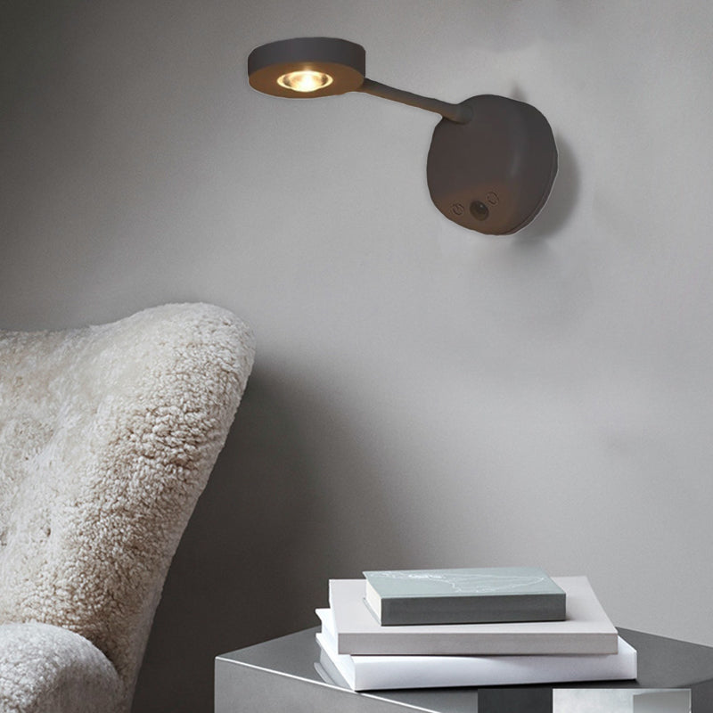 Moderne Einfachheit Wasserdicht ABS Rund LED Wiederaufladbare Bewegungsmelder Wandlampe Für Außenpatio