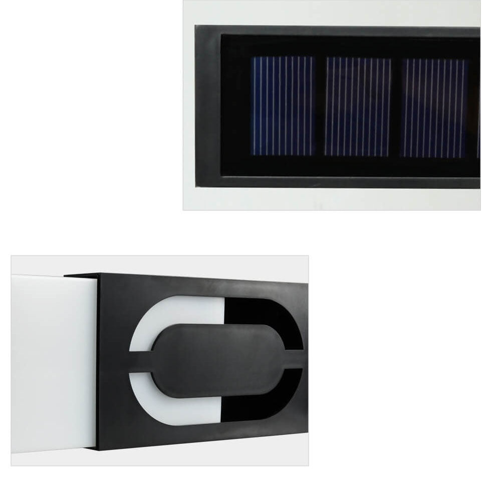 Frendorf | LumenSign Solar LED Wandleuchte | Türschild mit RGB-Beleuchtung | Außenleuchte | Modernes Design