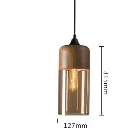 Frendorf | EternaGlow Pendelleuchte aus Glas und Holz | Elegantes Design für Ihr Zuhause