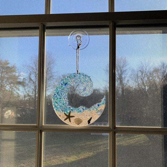 Frendorf | Meeresglas-Sonnenfänger – Ocean Crashing Wave Strandornament
