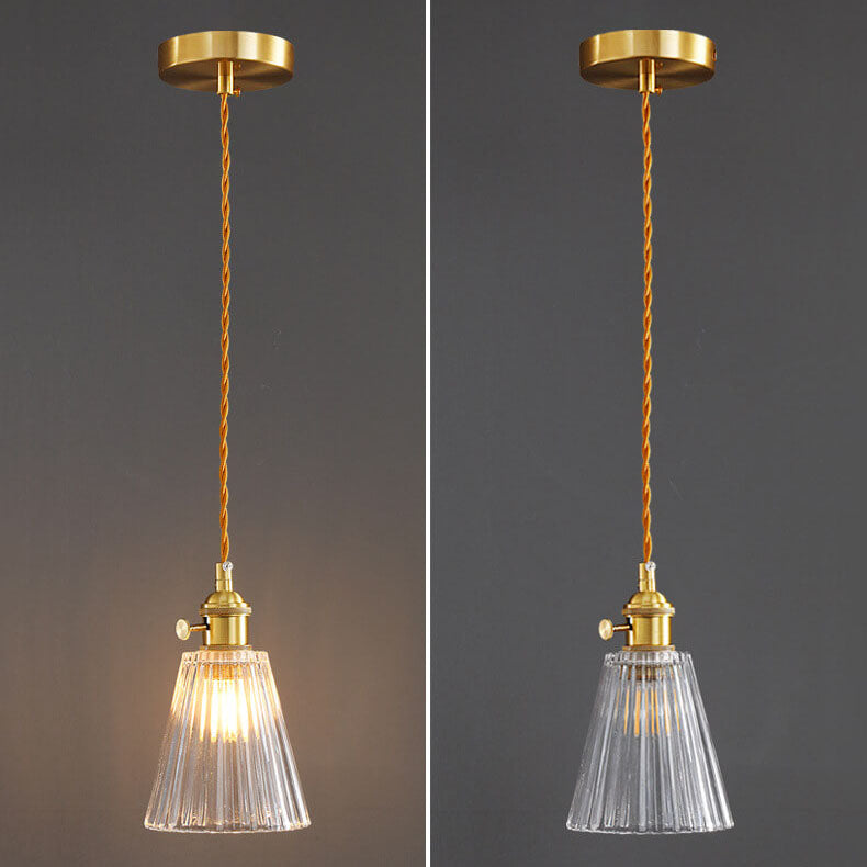 Frendorf | Bellux Glas Pendelleuchte | Modernes Glockenschirmdesign | Messingoptik | 1-flammig | Luxuriöse Beleuchtung