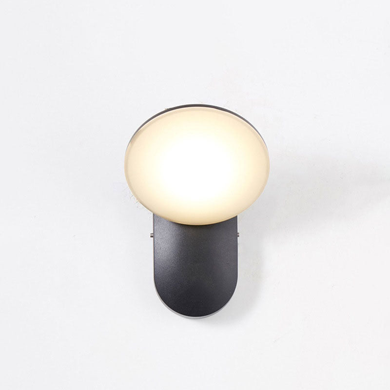 Zeitgenössische industrielle wasserdichte Aluminium-PC runde Schirm-LED-Wandlampe für Garten
