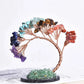 1Pc Natürlicher Kristall Geldbaum Kieselstein Feng Shui Ornamente Lebensbaum Figuren & Achat Scheibe Ständer Wohnkultur