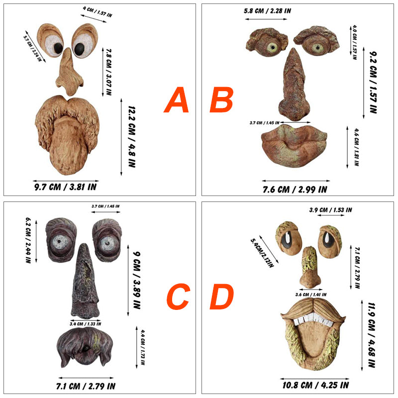 Baumgesichtsdekoration für draußen