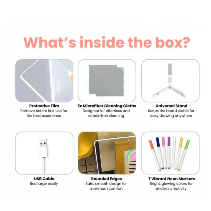 Frendorf |  MagicBoard – Acryl Schreibbrett mit Licht