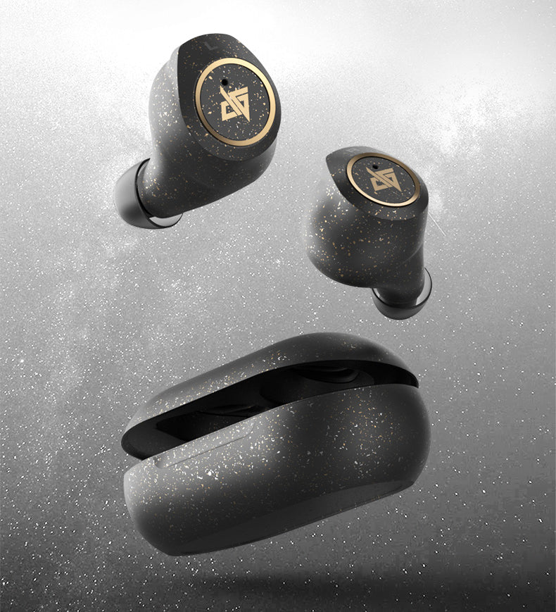 Frendorf | Bluetooth 5.0 Wireless-Headset mit Touch-Steuerung, Geräuschreduzierung, schneller Verbindung, HiFi-Soundqualität und IPX5 wasserdicht, für Zuhause, Büro und Schule (Sternenschwarz)