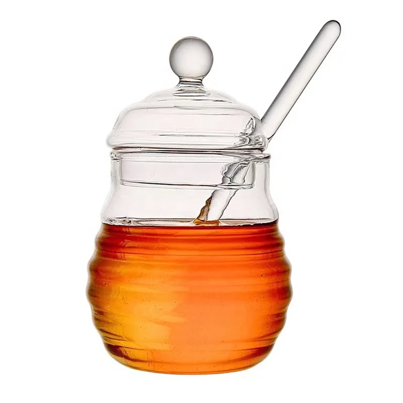 Frendorf | Klares 250ml Glas Honigglas mit Dipper