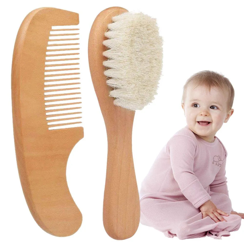 Frendorf | Baby Haarpflege Set mit Bürste und Holzkamm