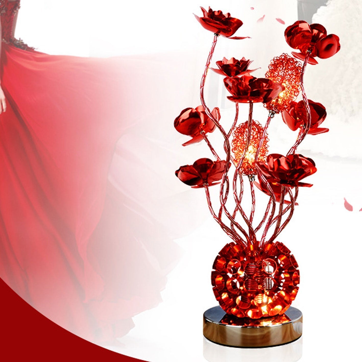 Frendorf | RoséLumina Aluminium LED Tischlampe | Elegantes Design | Stimmungslicht | Leselampe | Deko für Zuhause