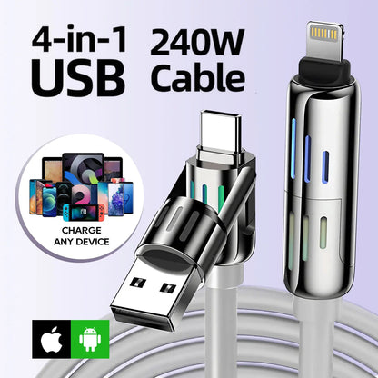 Frendorf | Schnelles 4-in-1 USB-Kabel – Universell & Langlebig