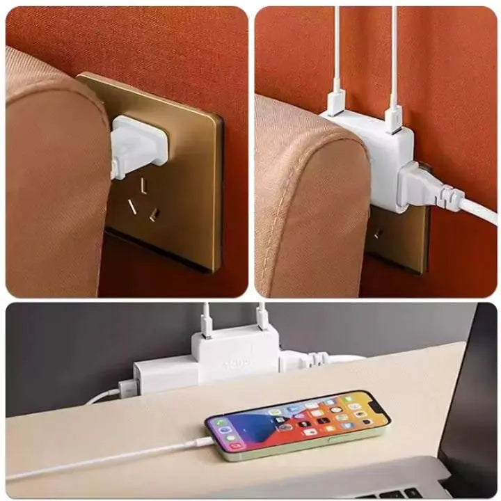 Frendorf | 180° Drehbares Kompakt 3-Wege-Steckdosenadapter