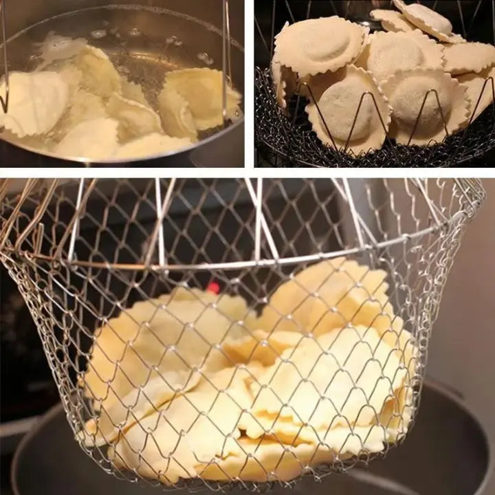 Frendorf | Ausziehbarer Edelstahl-Siebkorb für Frittieren & Abtropfen