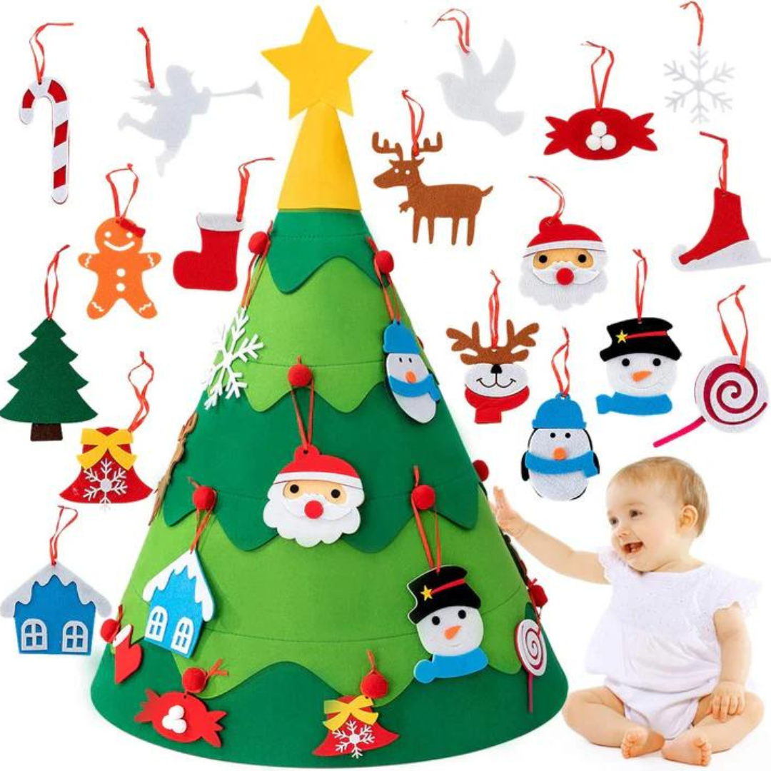 Frendorf | 3D Frummies Filz Weihnachtsbaum | Montessori DIY Weihnachtsbaum dekorieren mit Kindern