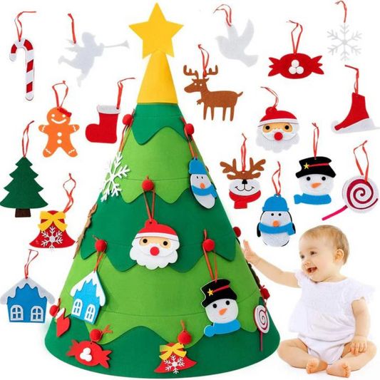Frendorf | 3D Frummies Filz Weihnachtsbaum | Montessori DIY Weihnachtsbaum dekorieren mit Kindern