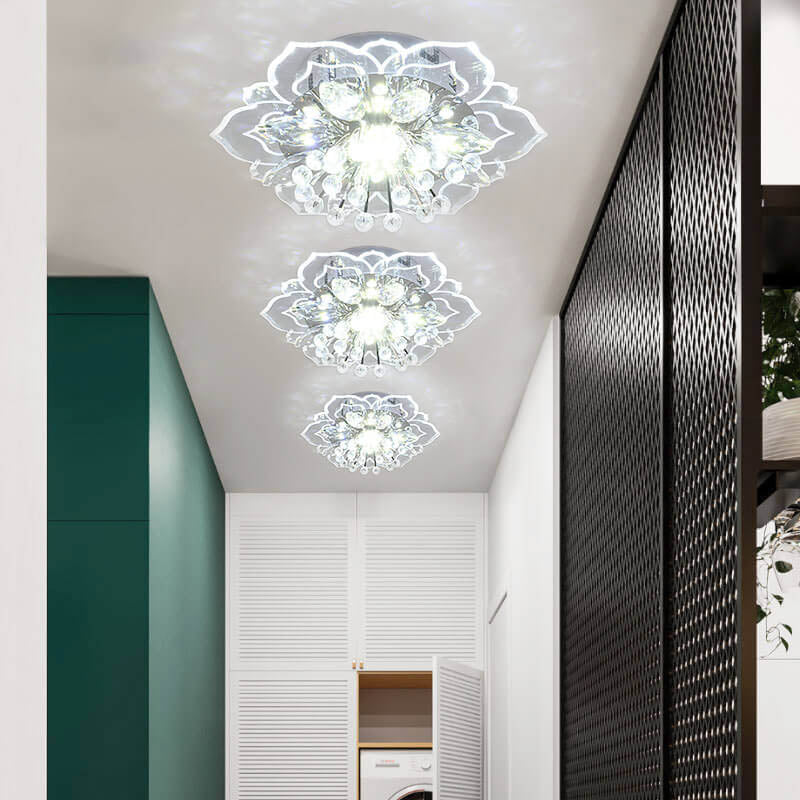 Frendorf | GlowPetal LED Kristall Deckenleuchte | Blumenförmig | Modernes Design | Energiesparend | Dekorative Beleuchtung