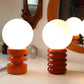 Orangefarbene Vintage Tischlampe mit 1 Lampe aus massivem Glas