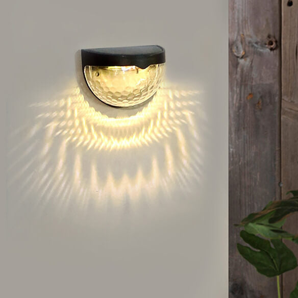 Frendorf | SolarCrest LED Wandleuchte | Halbkreis-Design | Solarbetrieben | Wasserdicht | Zaun- und Außenbeleuchtung