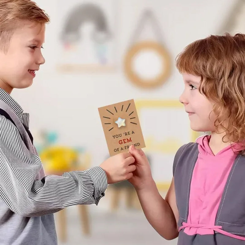 Frendorf | 24 Stück Valentinstagskarten mit sternförmigen Kristallen