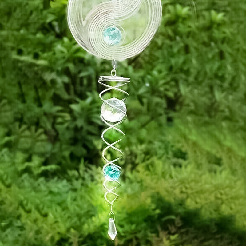 Frendorf | Windspiel Dekor Kristall Blickball Spiral Schwanz Windspinner Stabilisator