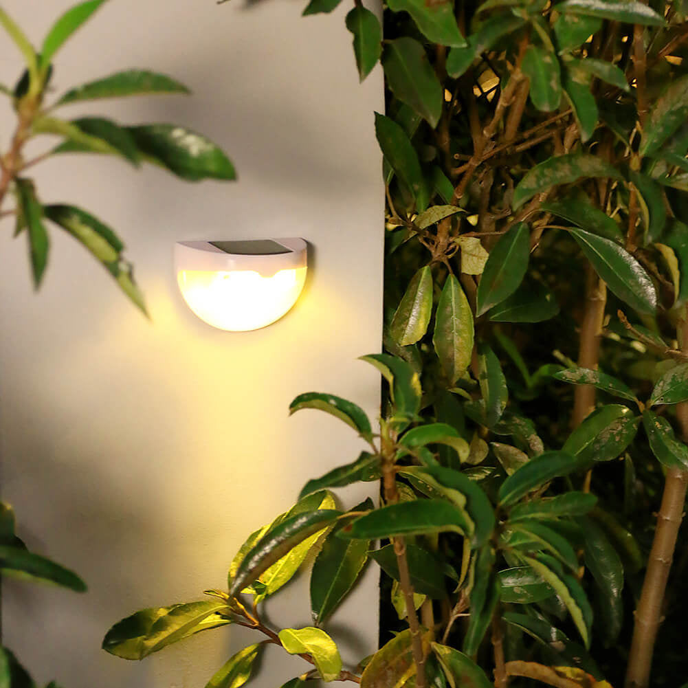 Frendorf | SolarCrest LED Wandleuchte | Halbkreis-Design | Solarbetrieben | Wasserdicht | Zaun- und Außenbeleuchtung