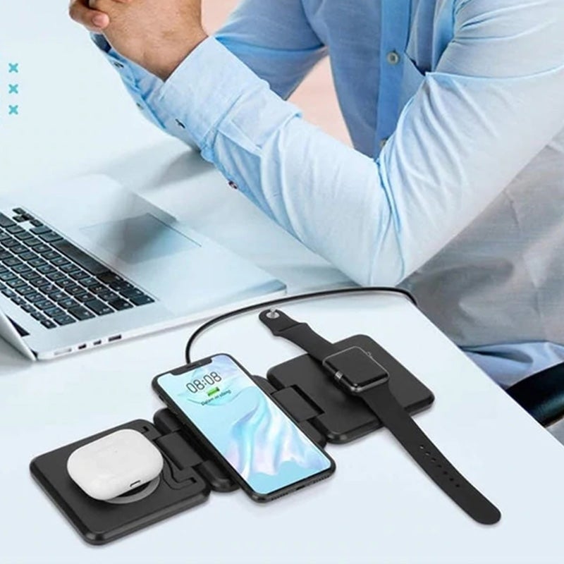 Frendorf | 3 in 1 Faltbares Magnetisches Kabelloses Ladegerät