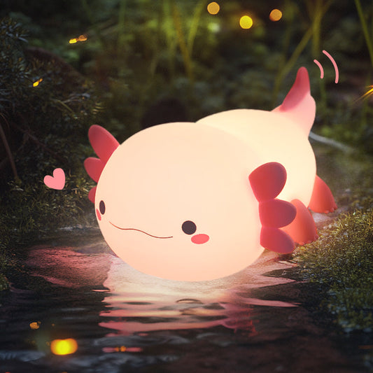Axolotl Squishy Silikon LED Nachttischlampe - Perfektes Geschenk für Kinder und Mädchen