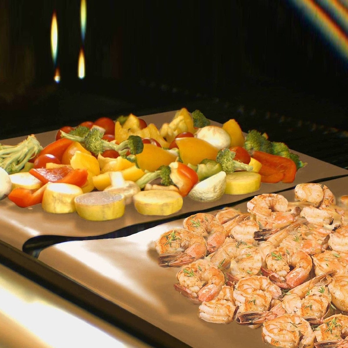Frendorf | 2er-Pack: Kupfer-infusierte Grill- und Backmatte