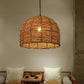 Frendorf | RattanDome Retro Pendelleuchte | Handgewebtes Rattan-Design | 1-Licht | Natürliche Wohnbeleuchtung