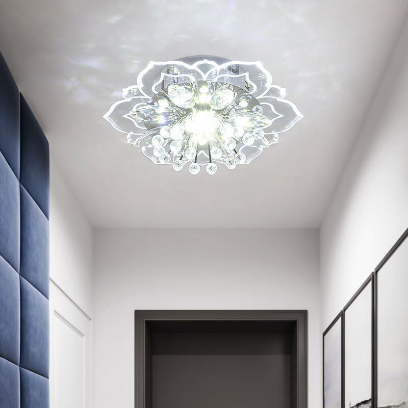 Frendorf | GlowPetal LED Kristall Deckenleuchte | Blumenförmig | Modernes Design | Energiesparend | Dekorative Beleuchtung