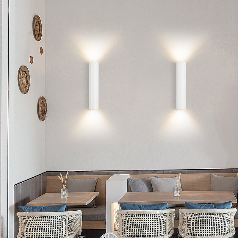 Frendorf | LightVibe Aluminium Wandleuchte Zylinder | 2-flammig | Modernes Design | Innen & Außen