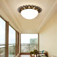 Frendorf | SolaraBowl Deckenleuchte | Vintage Glasschirm im Sonnen-Design | 1/3-Licht Flush-Mount Lampe | Elegante Beleuchtung