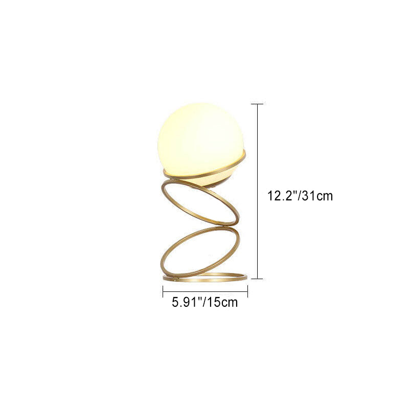 Frendorf | SpiraLume Kreative Tischlampe | Glas-Kugeldesign | Spiralfuß | Moderne Beleuchtung für Zuhause