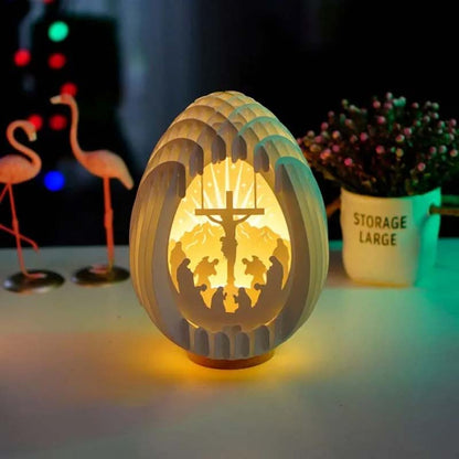 Frendorf | Oster 3D Papier Schreibtischlampe mit leuchtendem Sockel