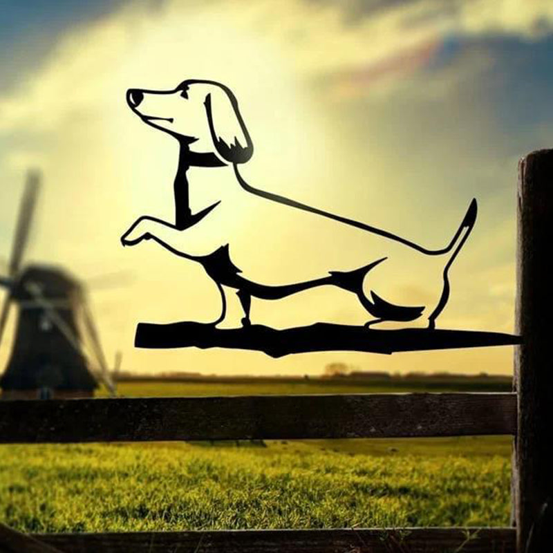 Frendorf | Metal Dog Silhouette Welpen Garten Dekoration