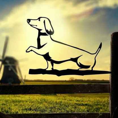 Frendorf | Metal Dog Silhouette Welpen Garten Dekoration
