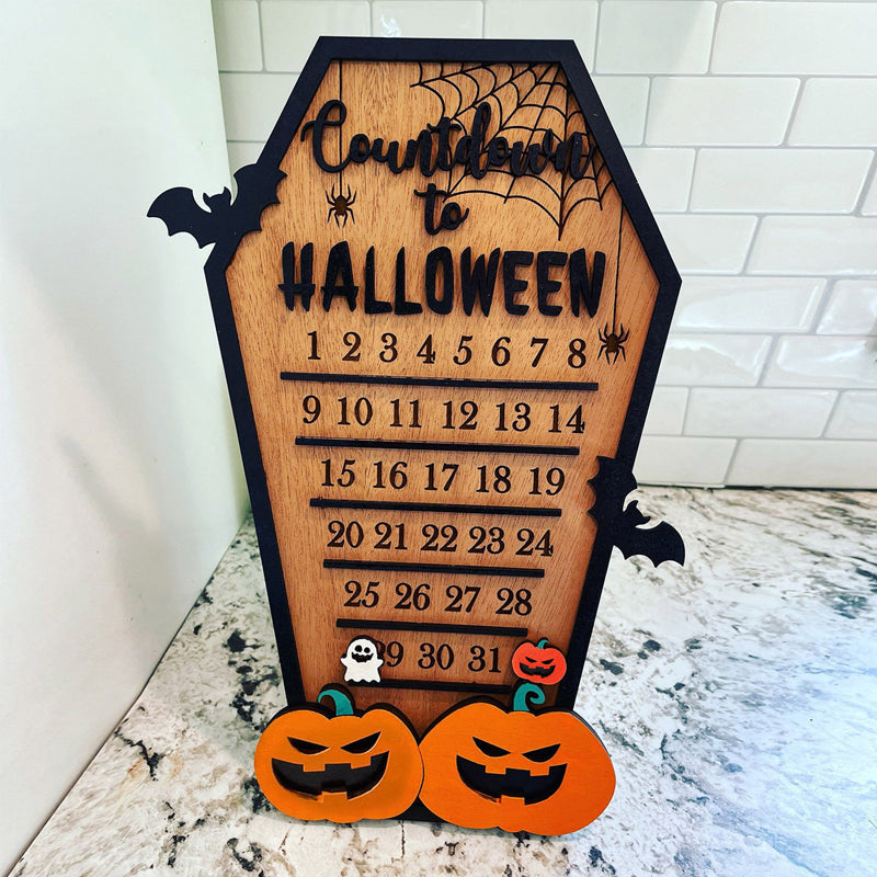 Frendorf | Holz Adventskalender Countdown zu Halloween/Weihnachten
